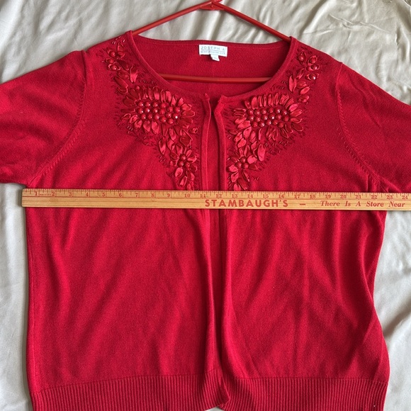 Joseph A | Size XL | Women's Red Embellished Sweater Holiday - Picture 7 of 8